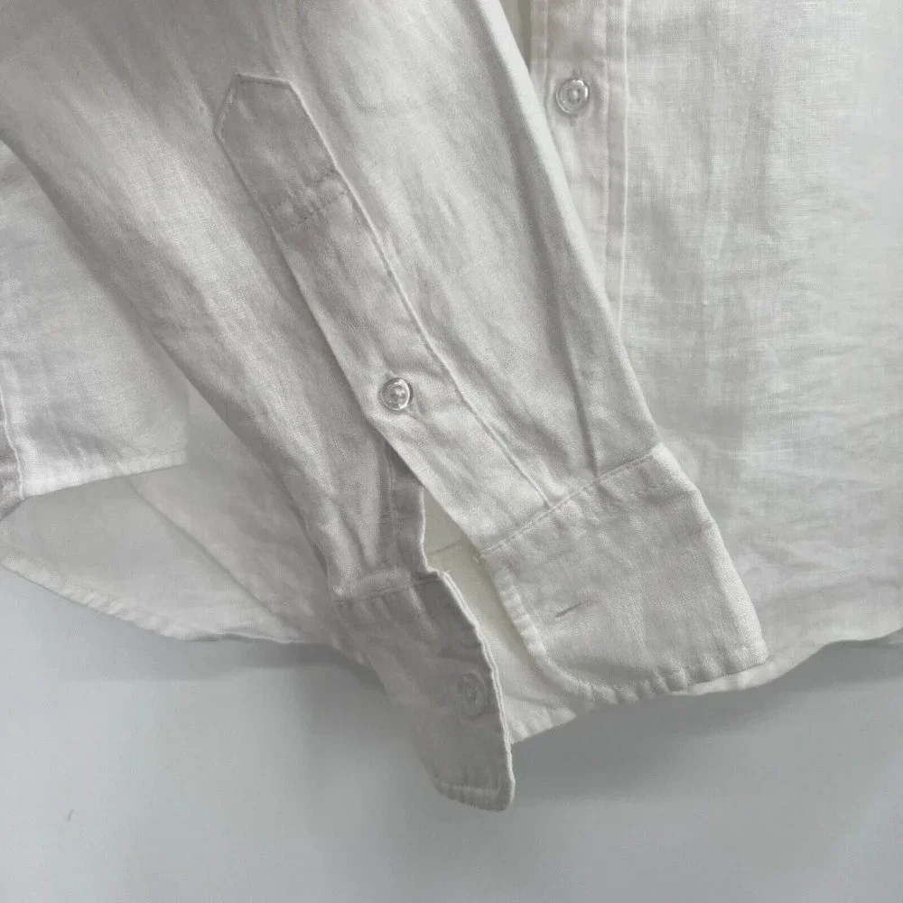 Quince Men's White European Linen Long Sleeve Shirt sz S NWT Button Down - Picture 4 of 6